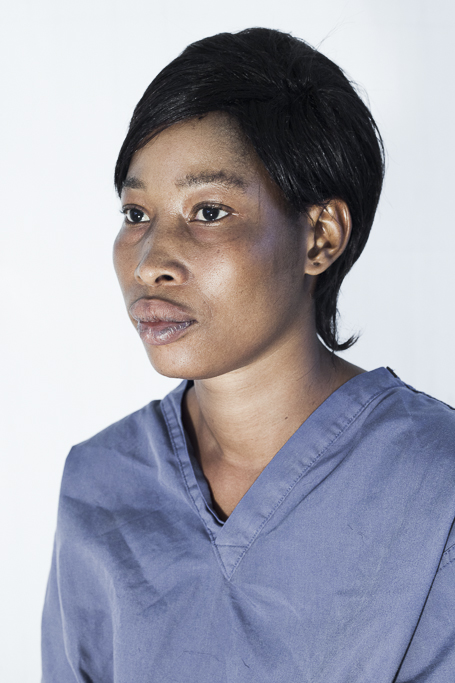 Sao Momoh. Hygienist. Worker of the Ebola Treatement Center of Moyamba. Sierra Leone.